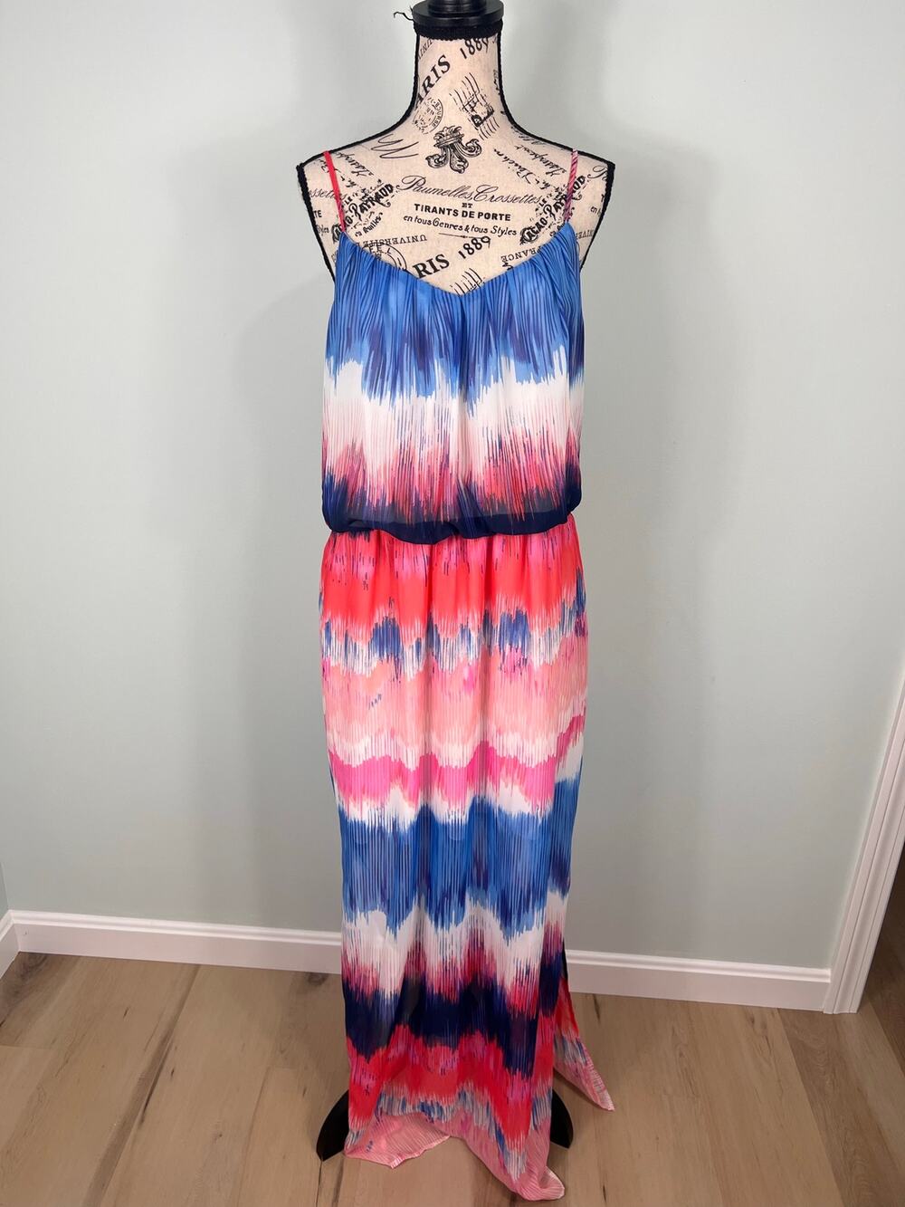 Bisou Bisou Maxi Red White and Blue Dress